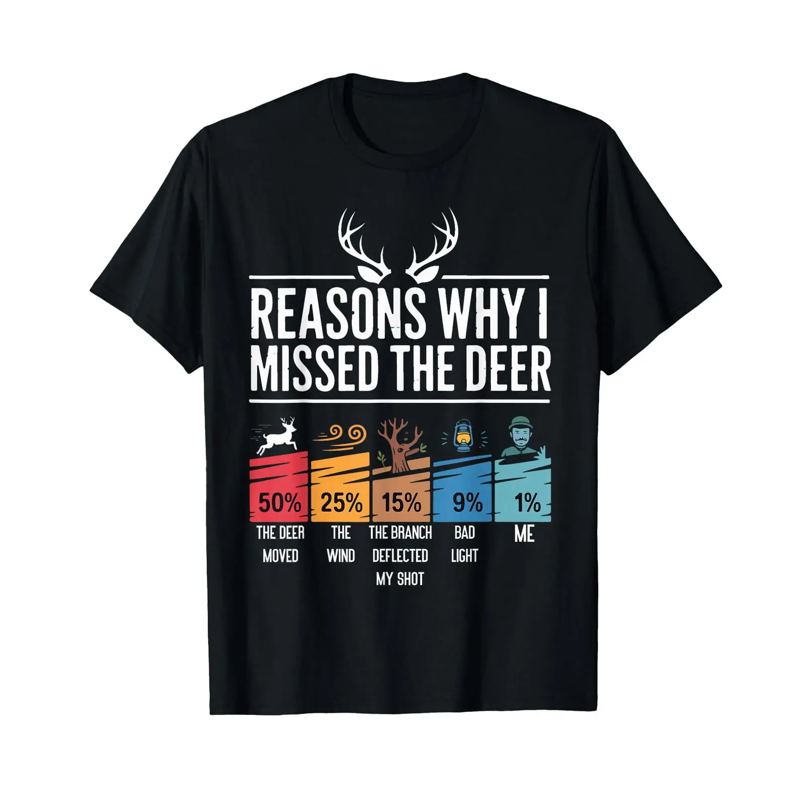 Outdoor Hunting Graphic Tees - Camiseta Engraçada Vintage com Estampa de