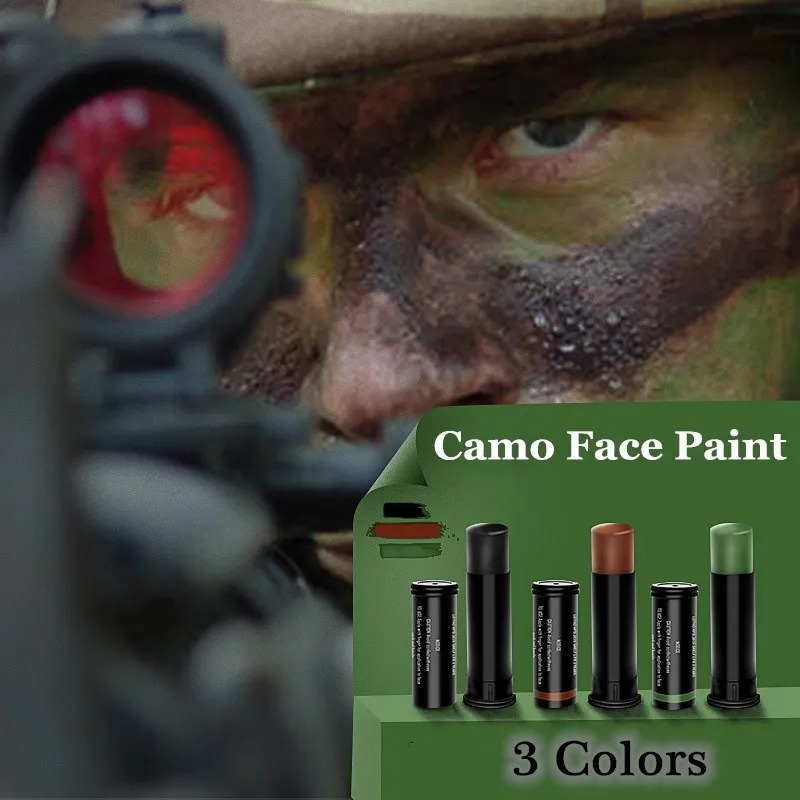 Camo Face Paint - Camuflagem Face Oil Set para fãs