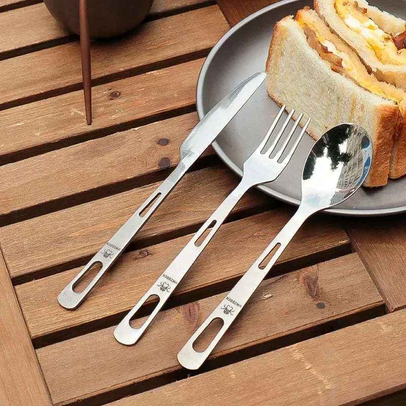 Outdoor Hunting Kitchen - HWZBBEN-Titanium Tableware Set, garfo, colher, faca,