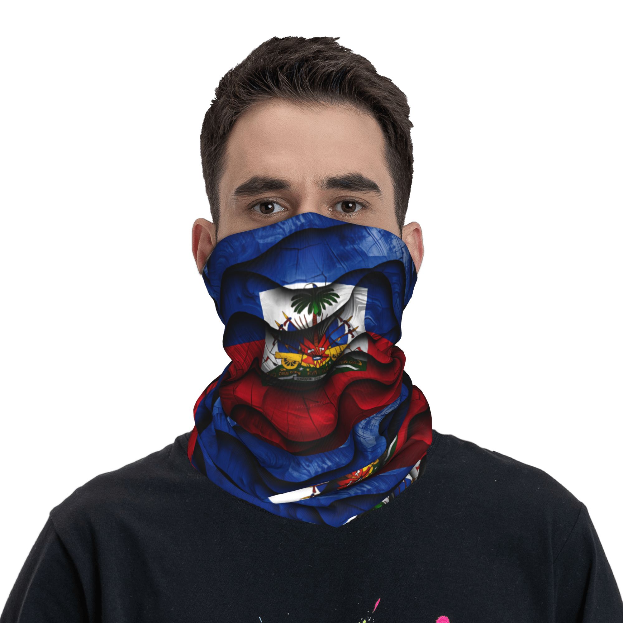 Outdoor Hunting Prints - Balaclava com bandeira do Haiti, máscara