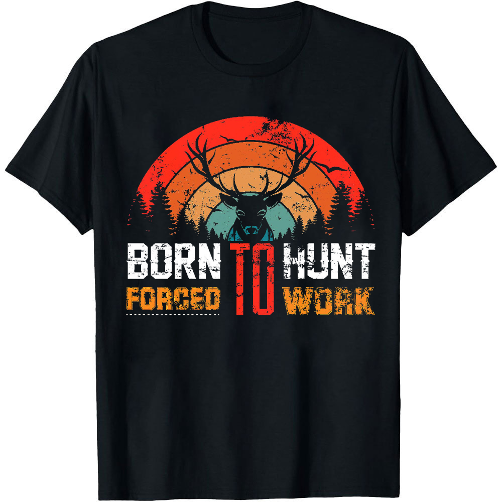 Outdoor Hunting Graphic Tees - Camiseta Gráfica Masculina de Manga Curta