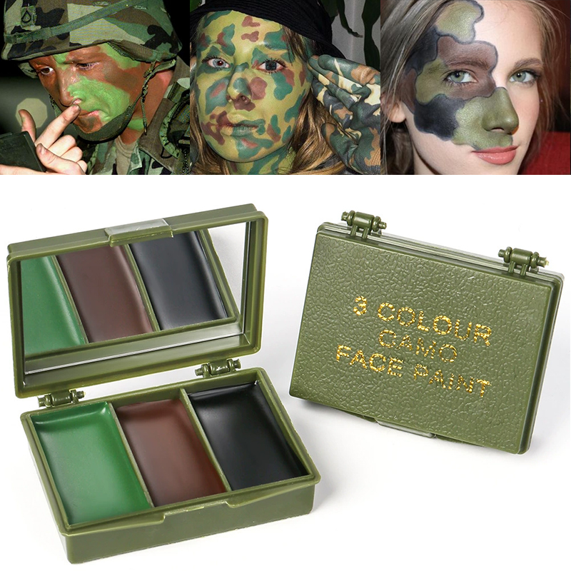 Camo Face Paint - Conjunto de pintura facial camuflada de