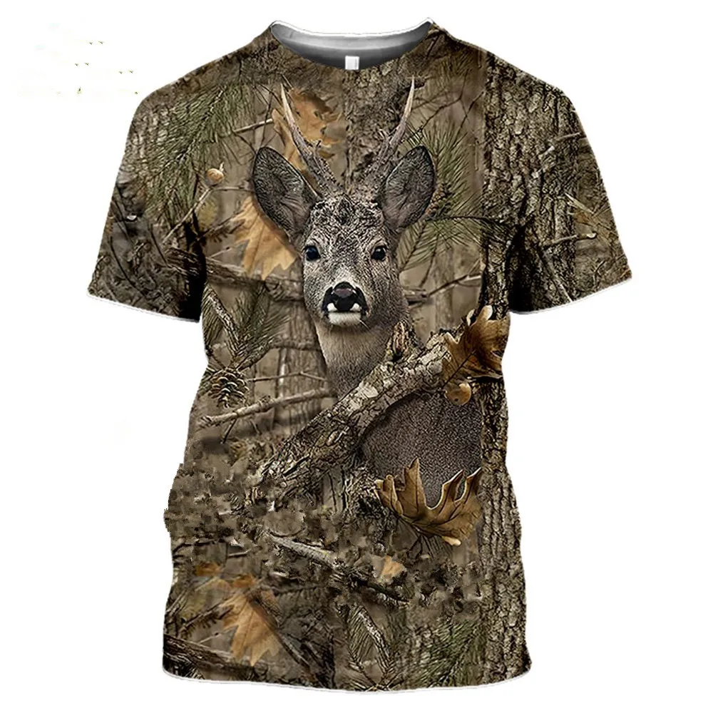 Outdoor Hunting Prints - Camiseta masculina de manga curta com