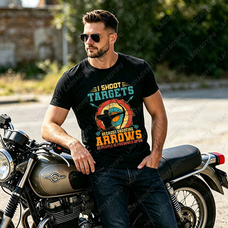 Outdoor Hunting Graphic Tees - Camiseta Gráfica Casual para Prática de