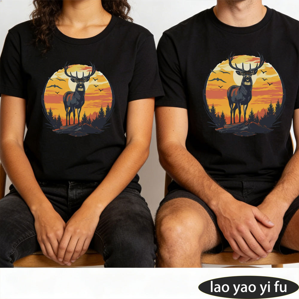 Camiseta Masculina de Algodão  - Outdoor Hunting Graphic Tees avaliação e preço