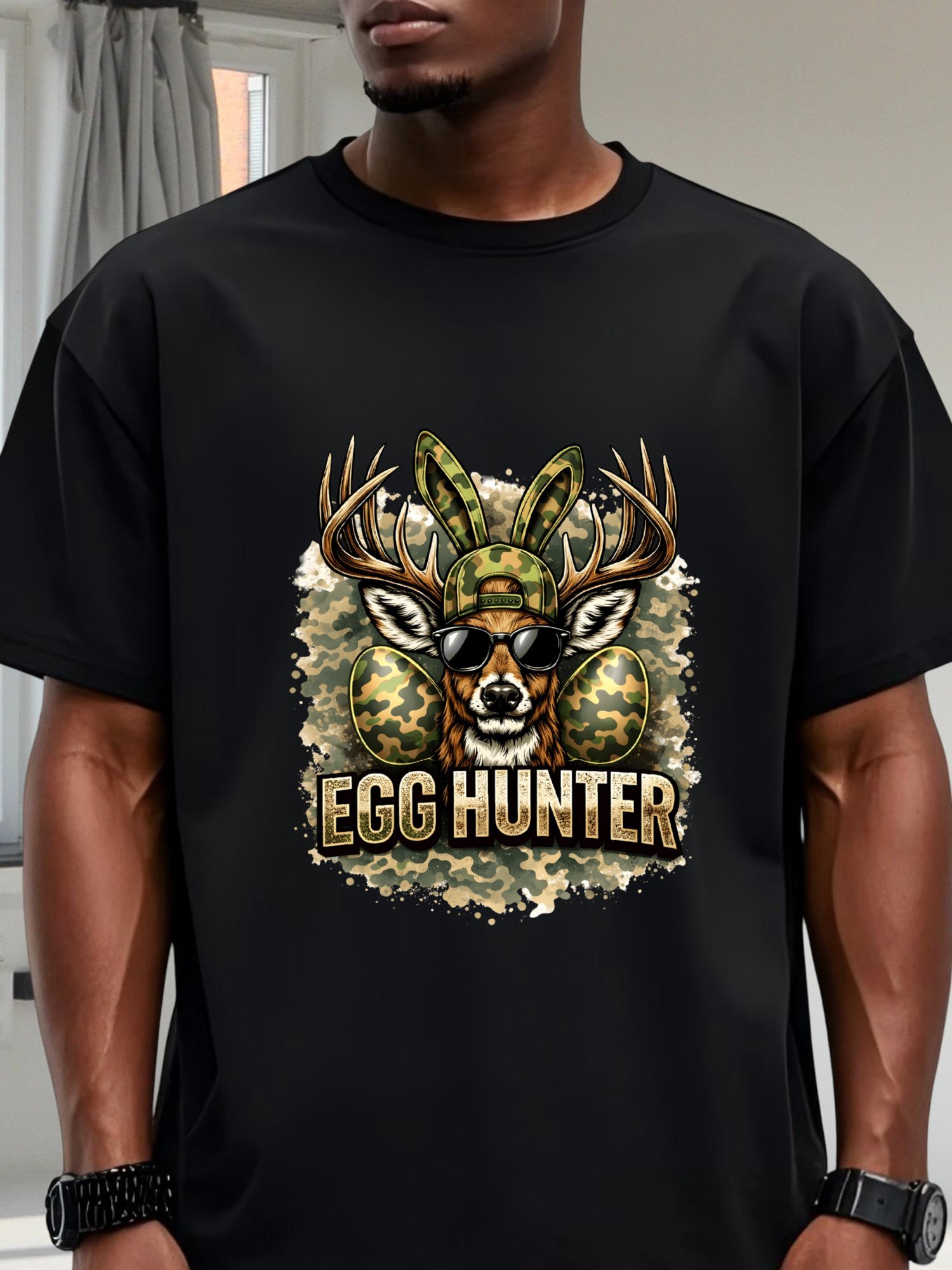 Camiseta Preta Camuflada para  - Hunting Outdoor Apparel avaliação e preço