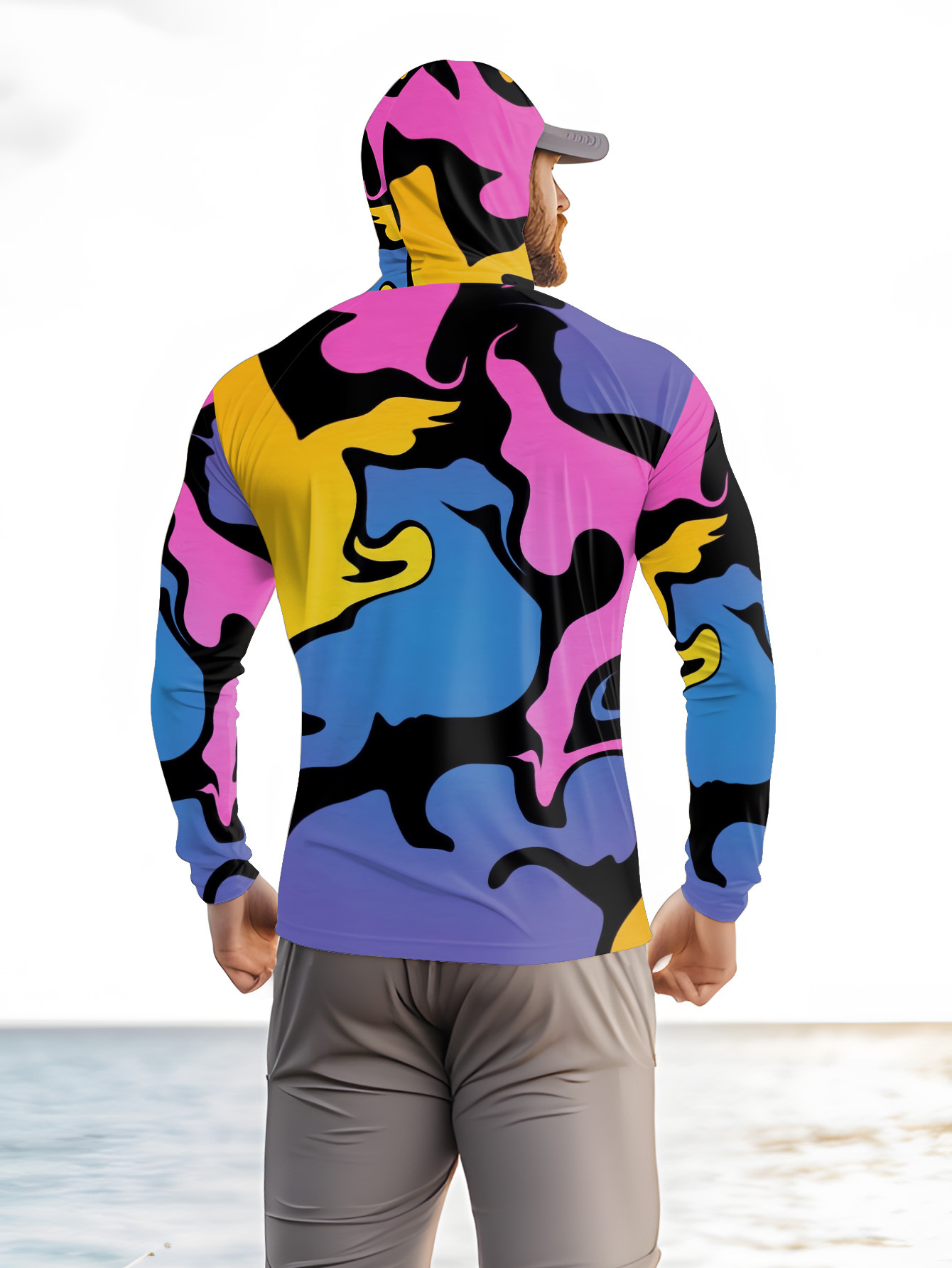 Camiseta de pesca com capuz ma - Outdoor Hunting Prints avaliação e preço