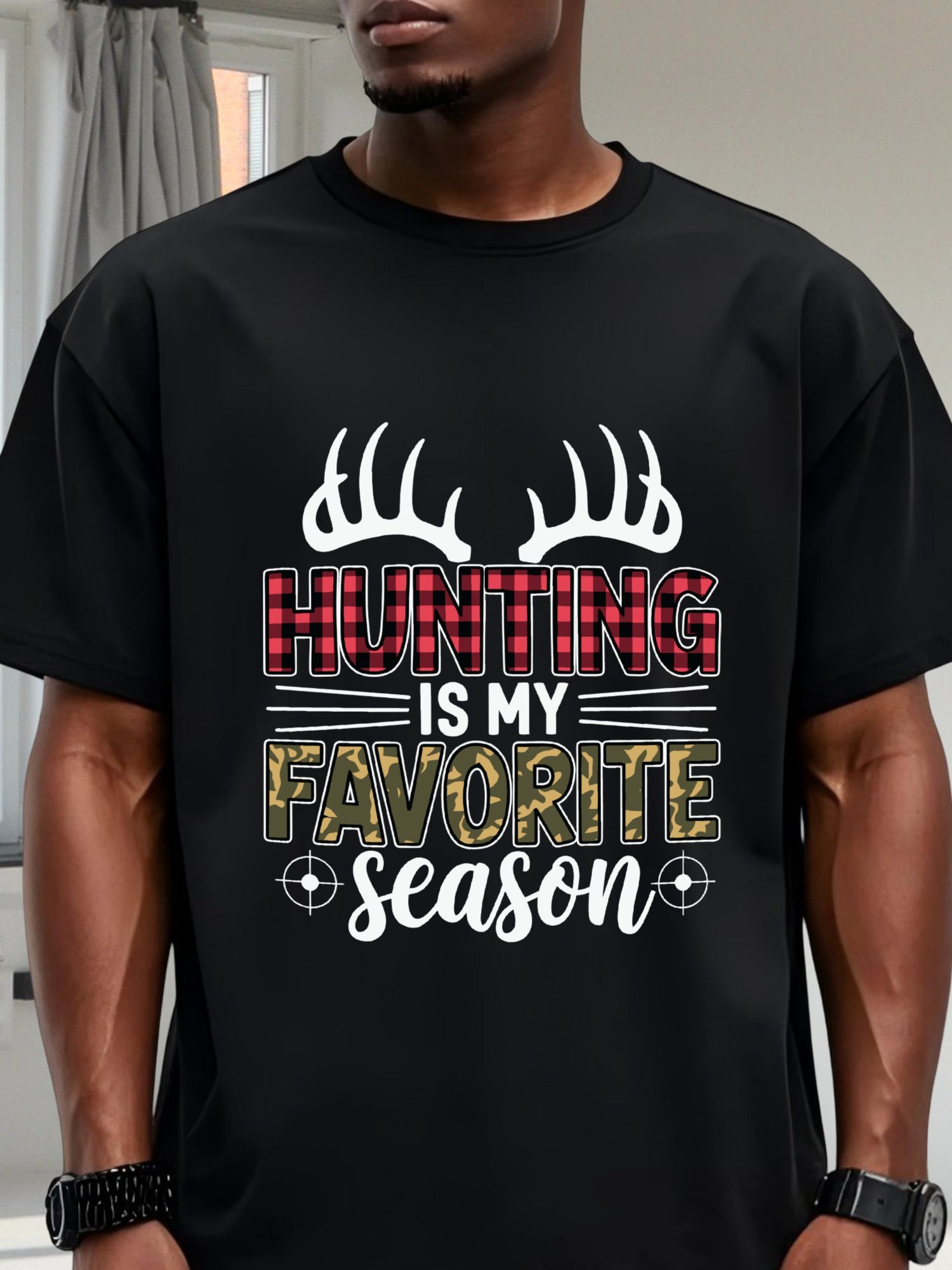 Camiseta de Algodão Preta com  - Hunting Outdoor Boys avaliação e preço