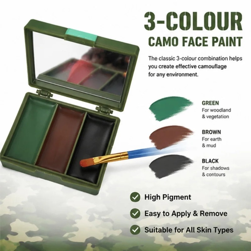 Óleo de Camuflagem para Pintur - Camo Face Paint avaliação e preço
